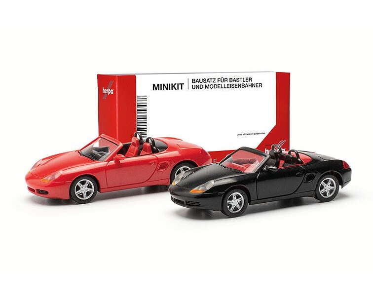 Porsche Boxster S, rood & zwart (Minikit 2 st.)