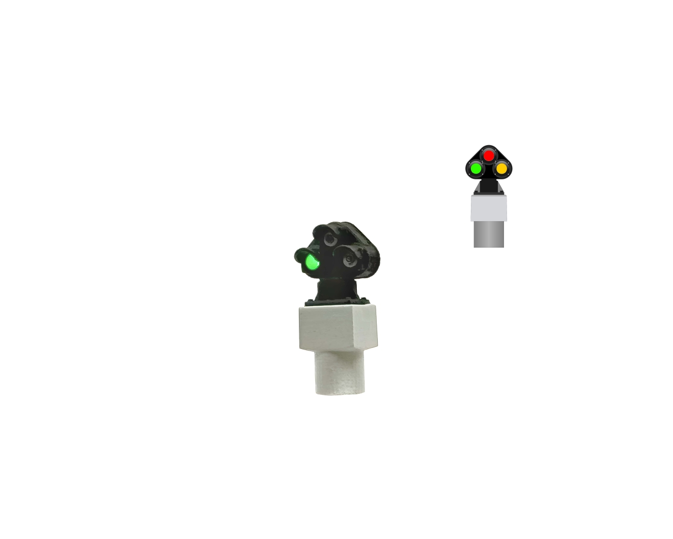NS - Dwergsein met 3 LEDs (groen/rood/geel)